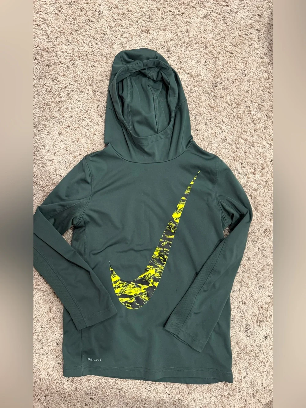 Nike Boy’s Green Dri-FIT Hooded long sleeve